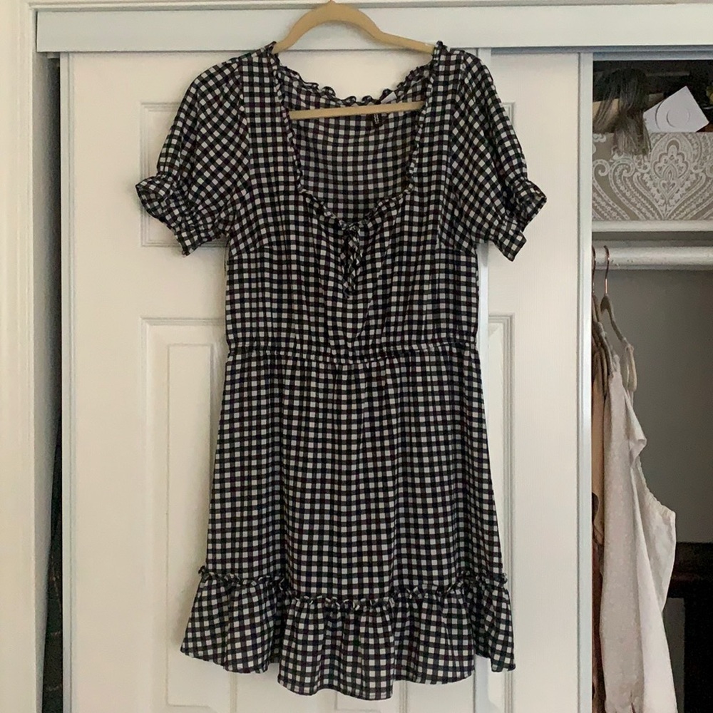 Black and White gingham mini dress